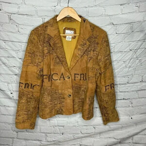 Magic Brand Vintage Leather “Africa” 2 Button Jacket Women’s size Large